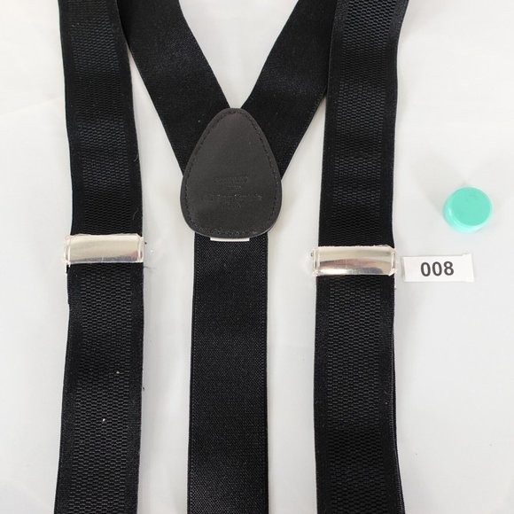 Suspender Mens Black Clip on Y Back Adjustable Strap Stretch Silver Adult Formal - Picture 7 of 7